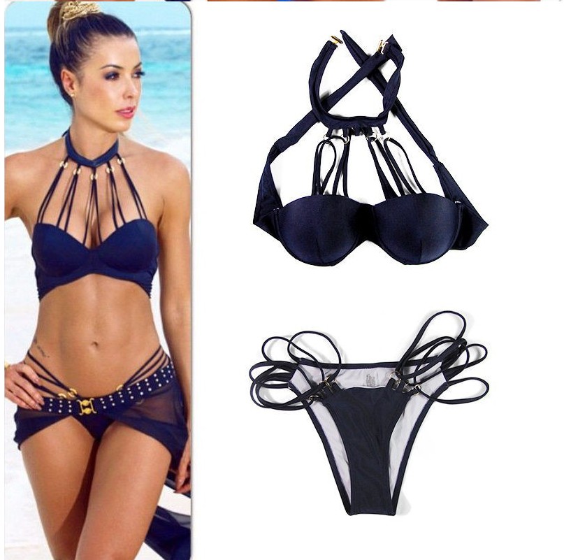 F4465-3 Sexy Bandage Cut Out Strapy Bikini